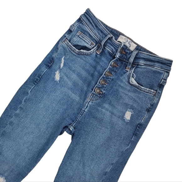 Free People We The Free Sabrina Super Skinny Distressed High Rise Jeans Size 25. - Picture 4 of 10